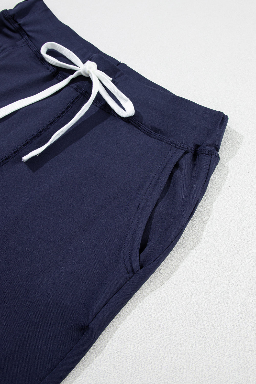 Navy Blue Drawstring Waist Pocketed Joggers